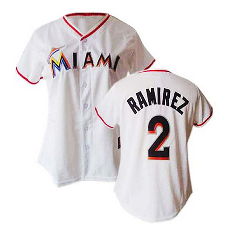 Miami Marlins #2 Hanley Ramirez White Women's Fashion Jersey