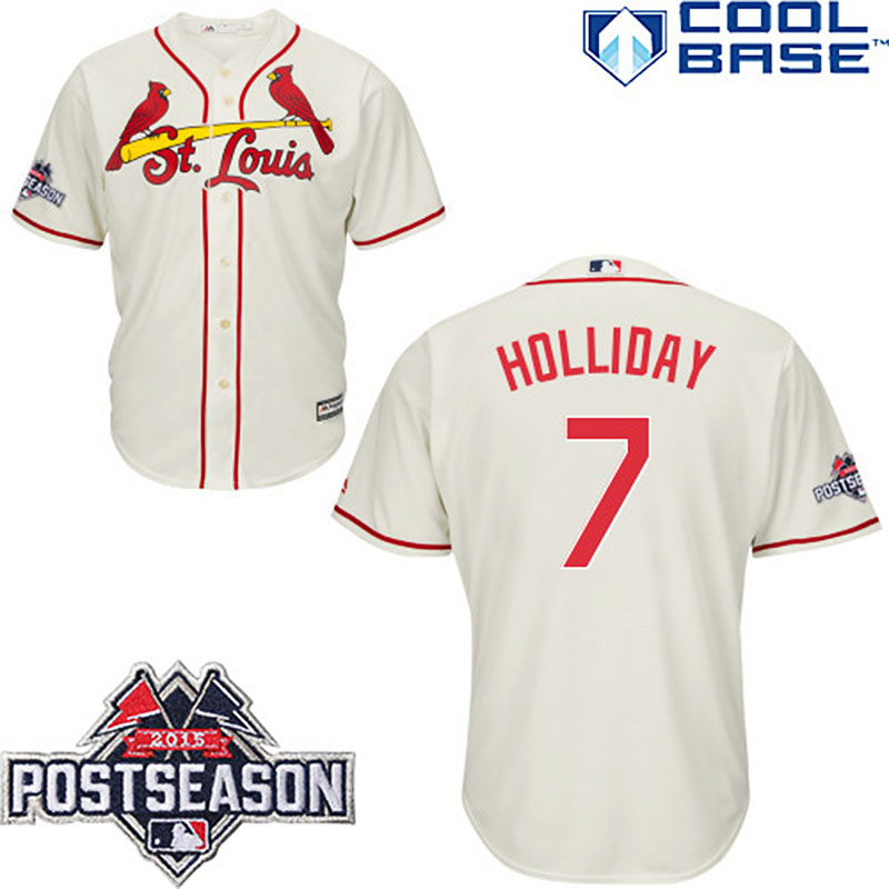 St. Louis Cardinals #7 Matt Holliday Beige Cool Base Alternate Jersey