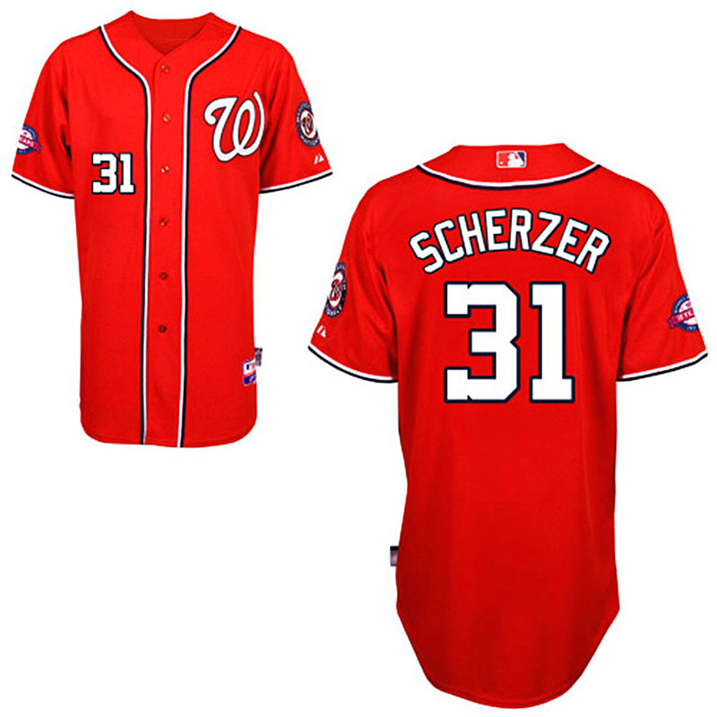 Washington Nationals #31 Max Scherzer Red Jersey