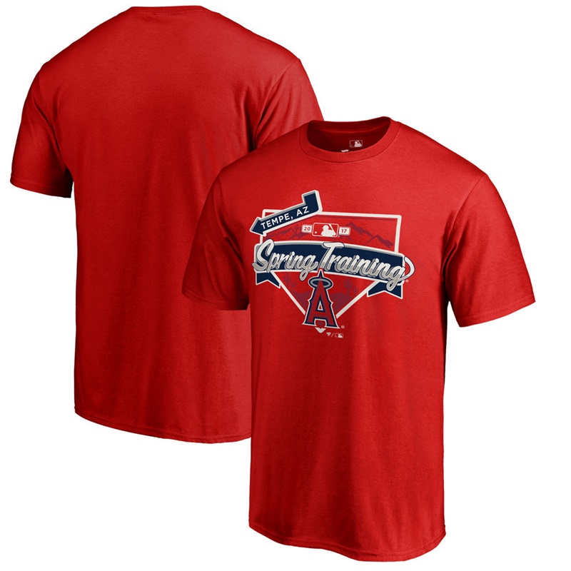 Men's Los Angeles Angels Red 2017 MLB Spring Training Team Logo T-Shirt