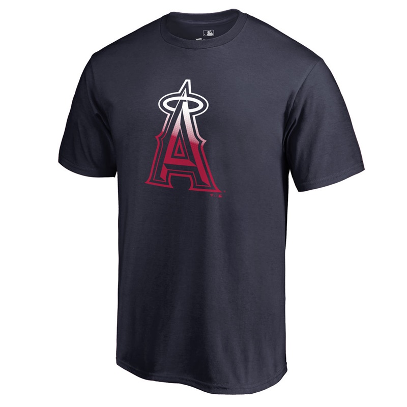 Men's Los Angeles Angels Red Gradient Logo Short Sleeve T-Shirt