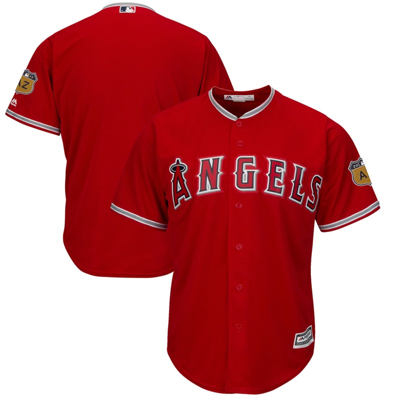 Men's Los Angeles Angels Scarlet 2017 Spring Training Cool Base Authentic Team Jersey