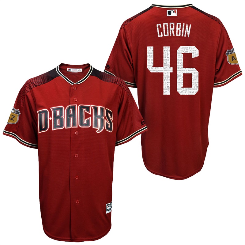 Men's Arizona Diamondbacks #46 Patrick Corbin 2017 Spring Training Cactus League Patch Brick Cool Base Jersey