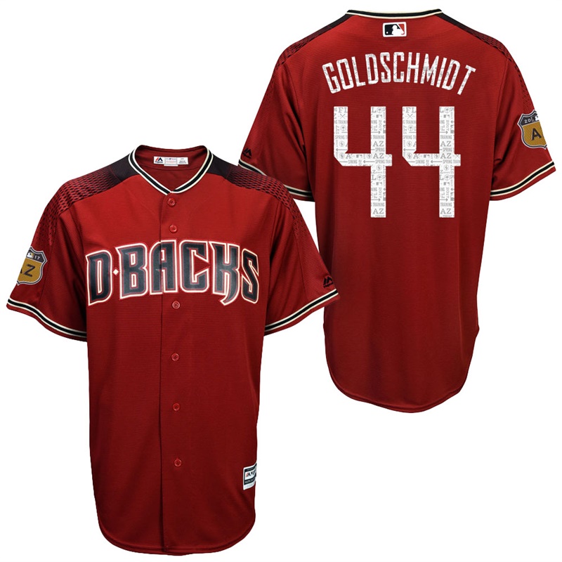 Men's Arizona Diamondbacks #44 Paul Goldschmidt 2017 Spring Training Cactus League Patch Brick Cool Base Jersey