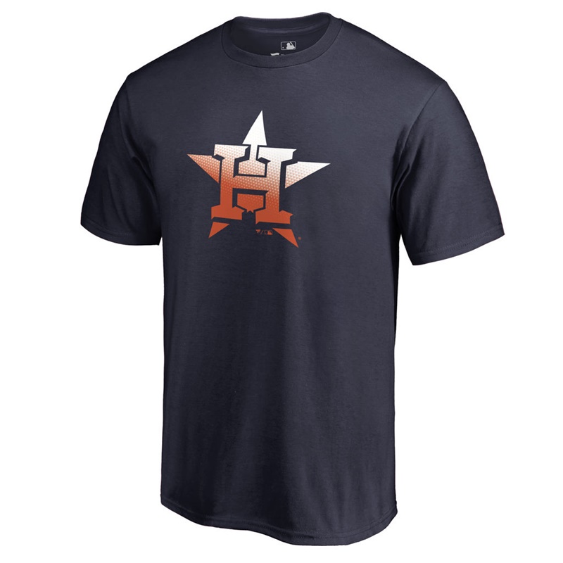 Men's Houston Astros Navy Gradient Logo Short Sleeve T-Shirt