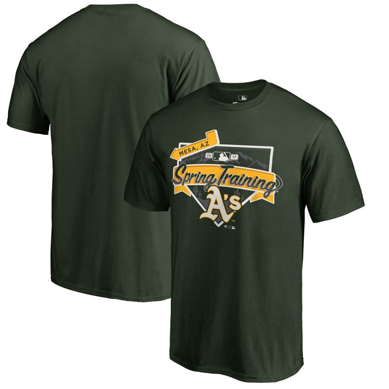 Men's Oakland Athletics Green 2017 MLB Spring Training Team Logo T-Shirt