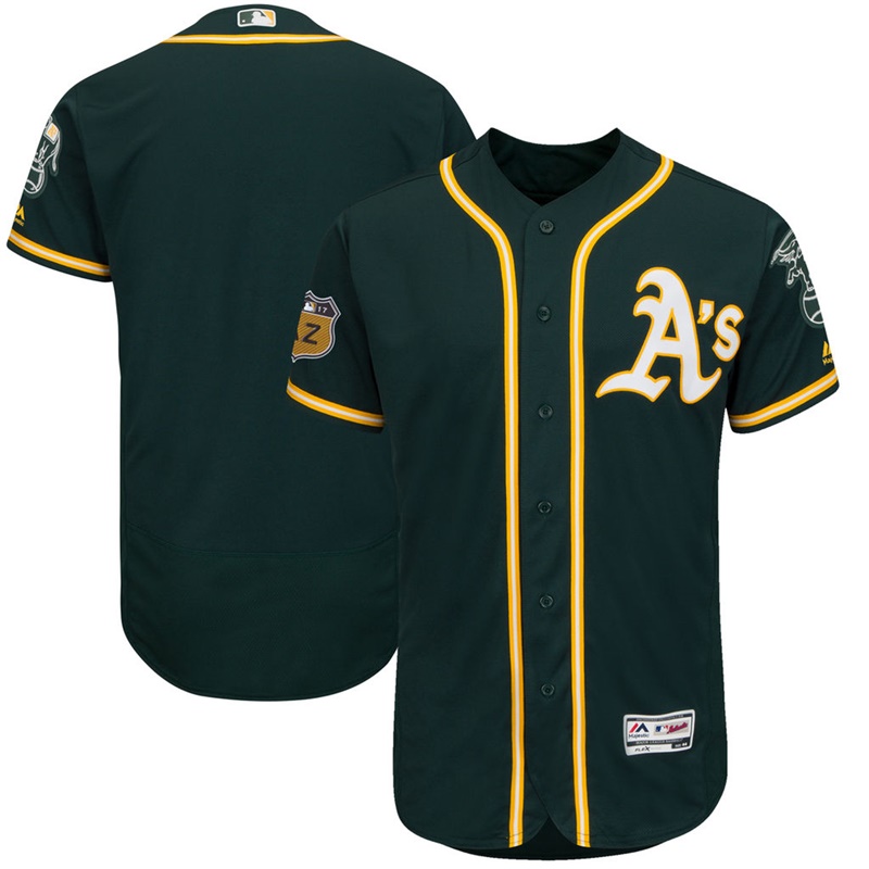 Men's Oakland Athletics Green 2017 Spring Training Flex Base Authentic Team Jersey