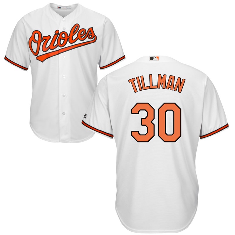 Men's Baltimore Orioles Chris Tillman #30 Home White Cool Base Jersey