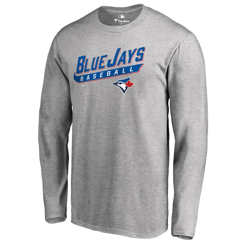 Men's Toronto Blue Jays Heathered Gray Baseline Long Sleeve Legend T-Shirt