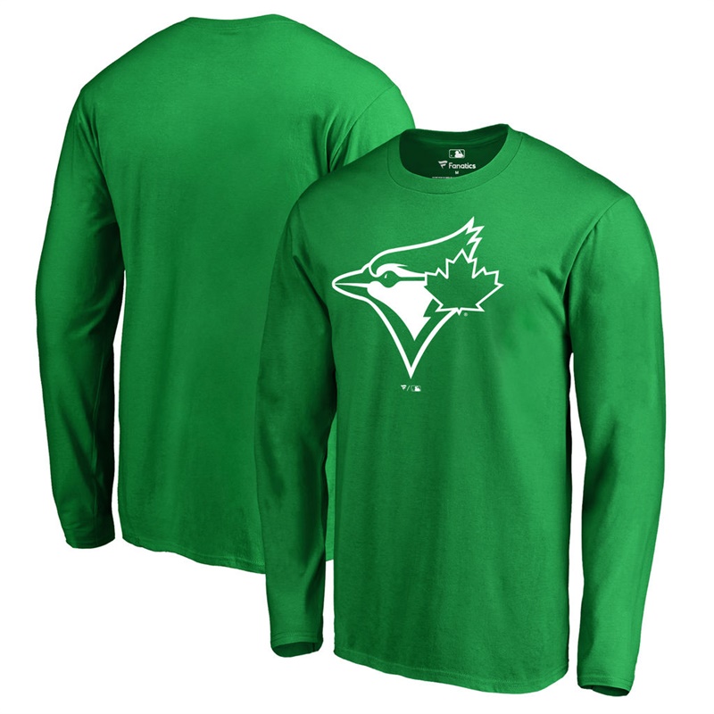 Men's Toronto Blue Jays Kelly Green St. Patrick's Day White Logo Long Sleeve T-Shirt