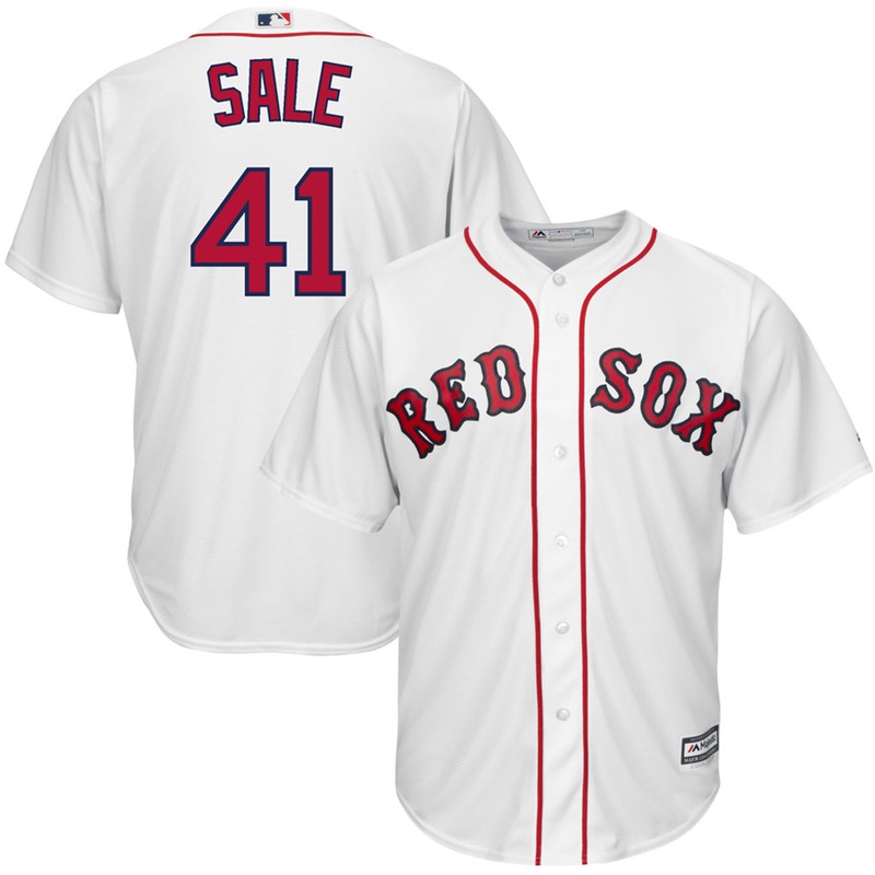 Men's Boston Red Sox Chris Sale #41 White Cool Base Jersey