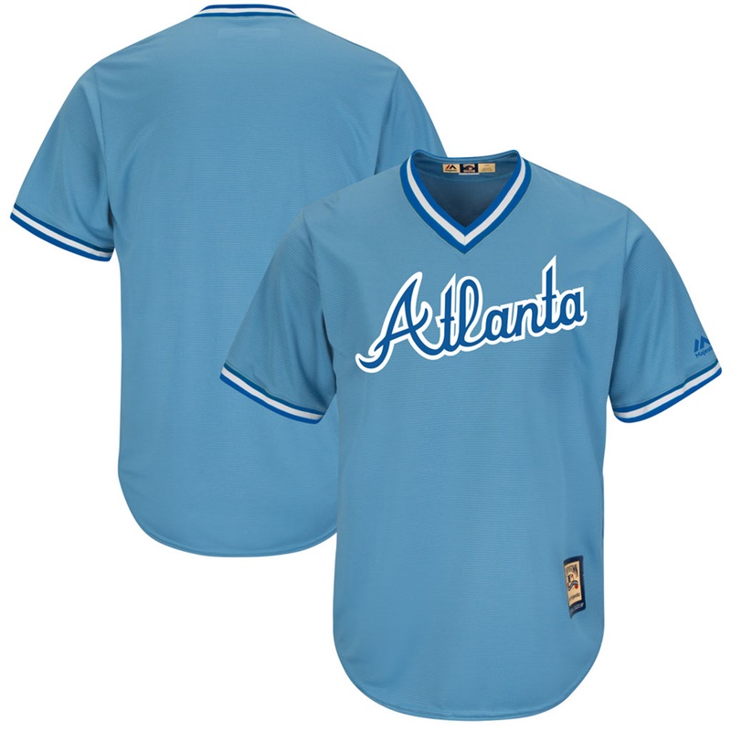 Men's Atlanta Braves Blue Home Cooperstown Cool Base Team Authentic Team Jersey