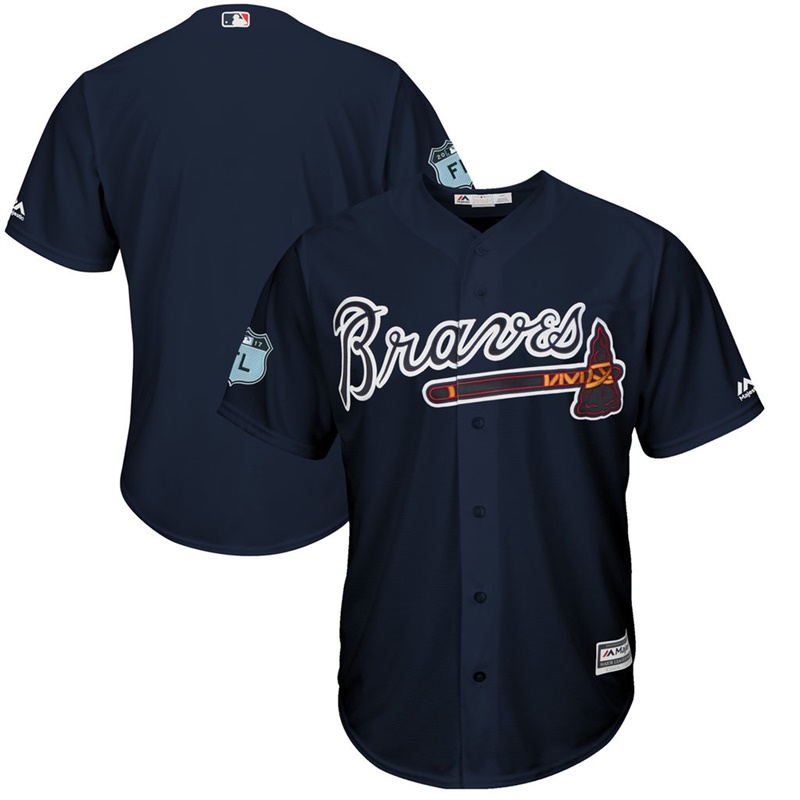 Men's Atlanta Braves Navy 2017 Spring Training Cool Base Authentic Team Jersey