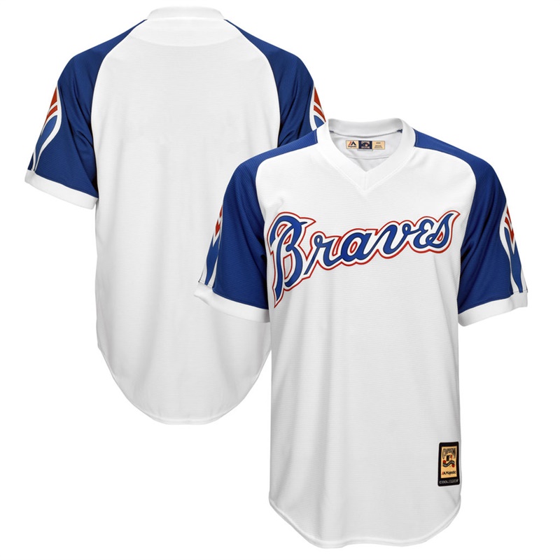 Men's Atlanta Braves White Home Cooperstown Cool Base Team Authentic Team Jersey