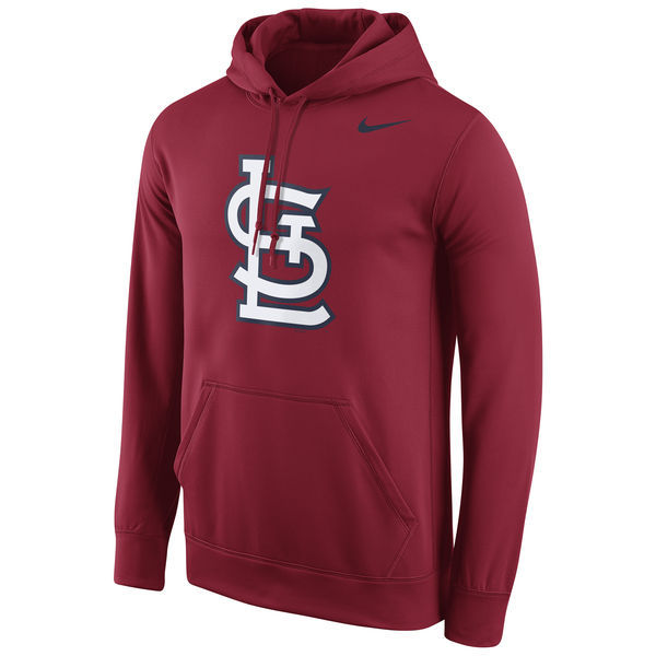 Men's St. Louis Cardinals Crimson Team Logo Fleece Pullover Hoodie