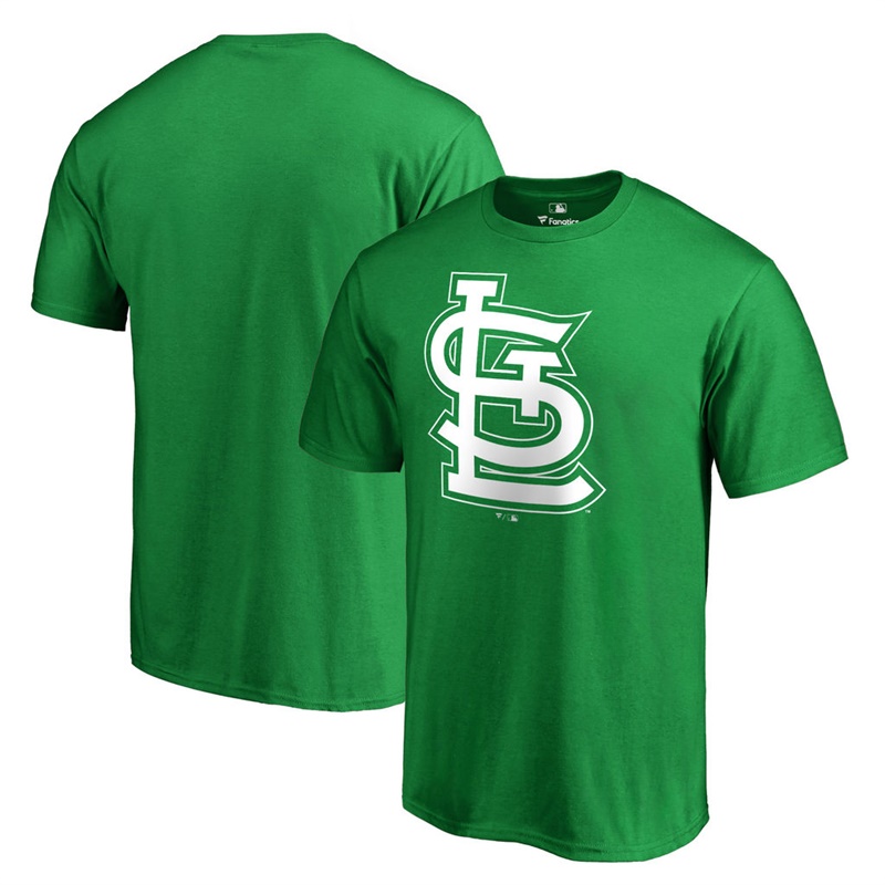 Men's St. Louis Cardinals Kelly Green St. Patrick's Day White Logo T-Shirt