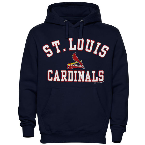 Men's St. Louis Cardinals Navy Stitches Fastball Fleece Pullover Hoodie