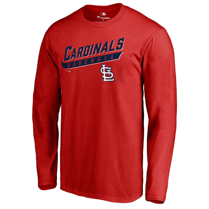 Men's St. Louis Cardinals Red Baseline Long Sleeve Legend T-Shirt