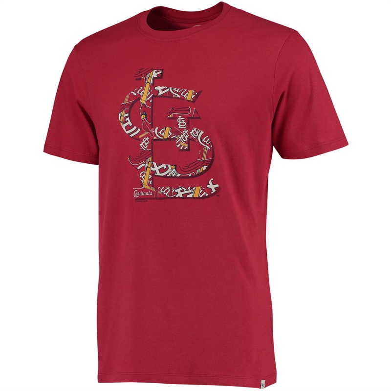 Men's St. Louis Cardinals Red Crosstown Aloha Flanker Short Sleeve T-Shirt