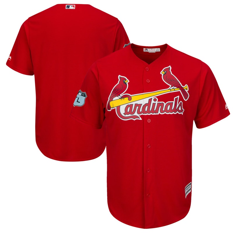 Men's St. Louis Cardinals Scarlet 2017 Spring Training Cool Base Authentic Team Jersey