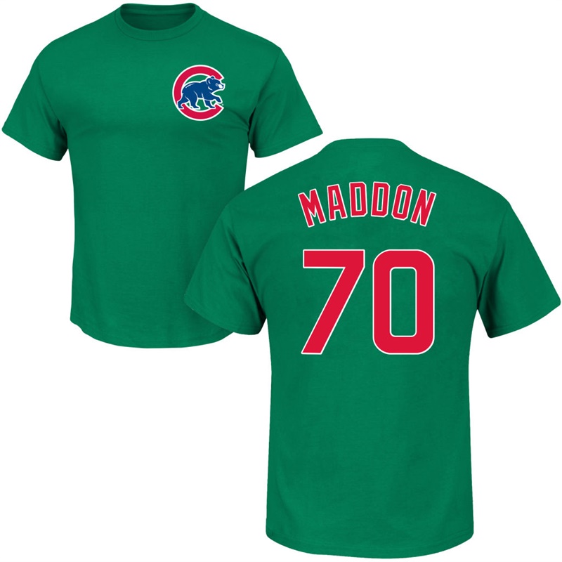 Men's Chicago Cubs Joe Maddon #70 Green St. Patrick's Day Roster T-Shirt