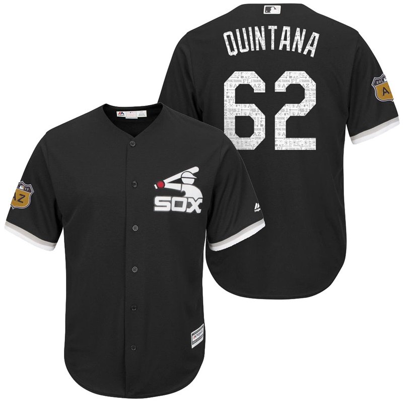 Men's Chicago White Sox Jose Quintana #62 2017 Spring Training Grapefruit League Patch Black Cool Base Jersey