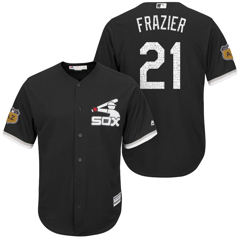 Men's Chicago White Sox Todd Frazier #21 2017 Spring Training Grapefruit League Patch Black Cool Base Jersey