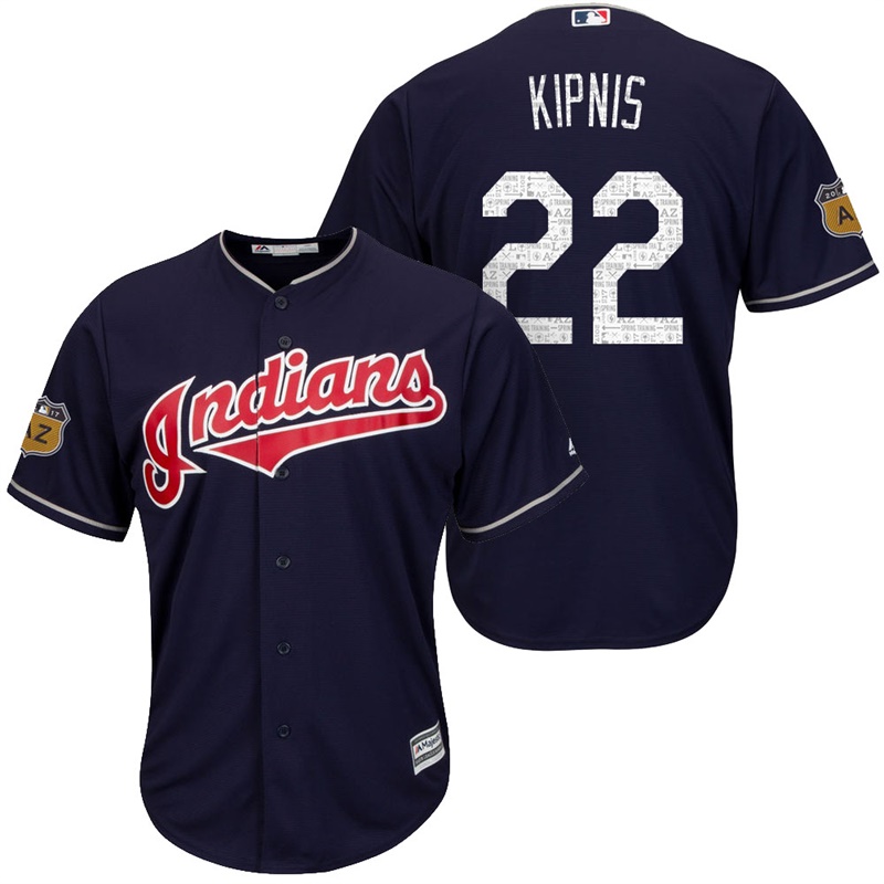 Men's Cleveland Indians Jason Kipnis #22 2017 Spring Training Cactus League Patch Navy Cool Base Jersey