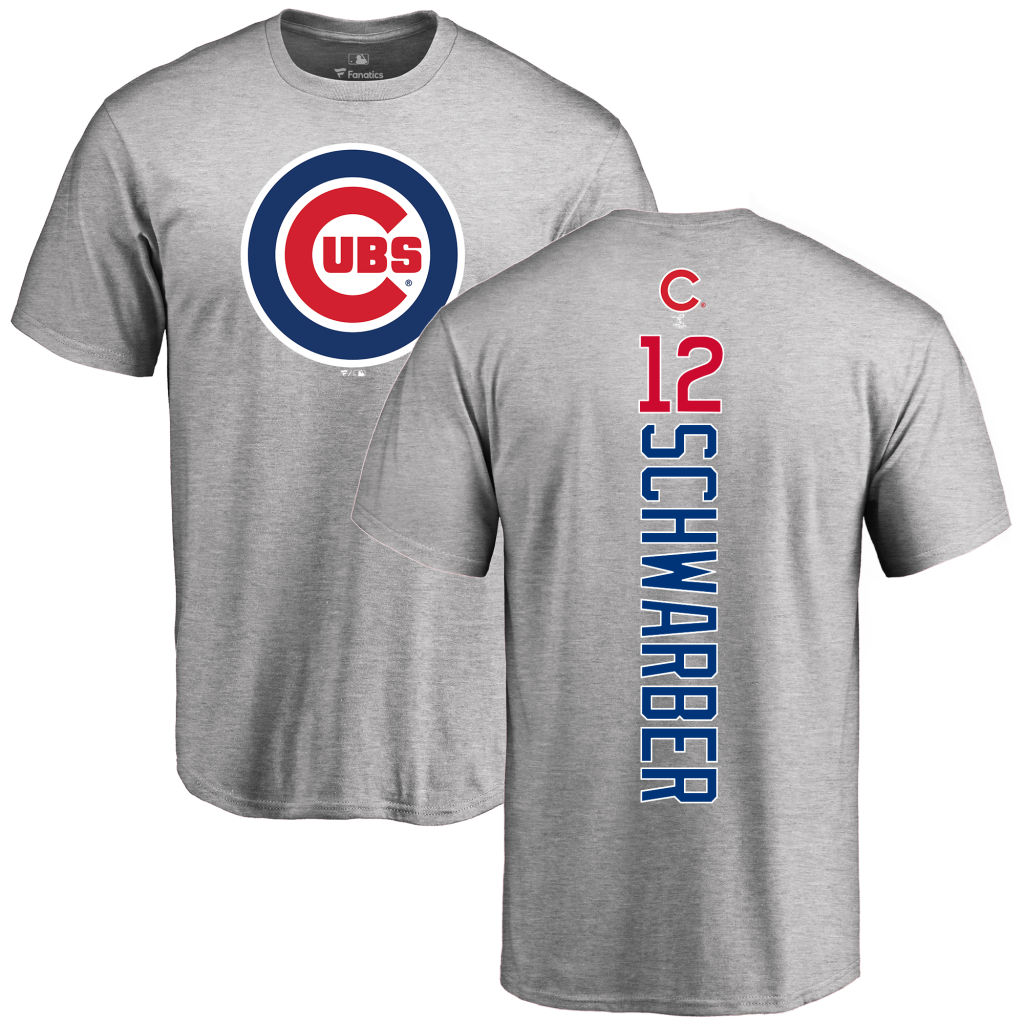 Men's Chicago Cubs Ash Personalized Backer T-Shirt