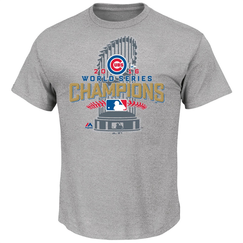 Men's Chicago Cubs Gray 2016 World Series Champions Locker Room T-Shirt