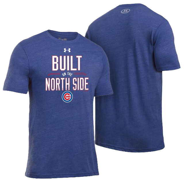 Men's Chicago Cubs Heather Blue North Side Baseball T-Shirt