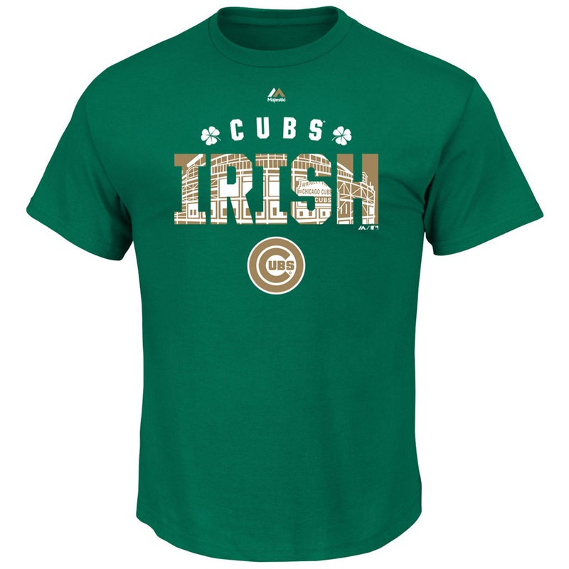 Men's Chicago Cubs Kelly Green Irish Gaelic T-Shirt