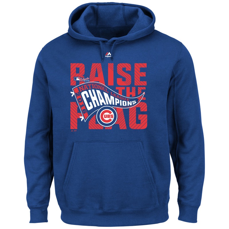 Men's Chicago Cubs Royal 2016 National League Champions Locker Room Pullover Hoodie