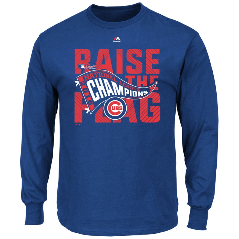 Men's Chicago Cubs Royal 2016 National League Champions Locker Room Long Sleeve T-Shirt