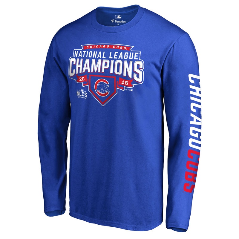 Men's Chicago Cubs Royal 2016 National League Champions Wild Pitch Long Sleeve T-Shirt