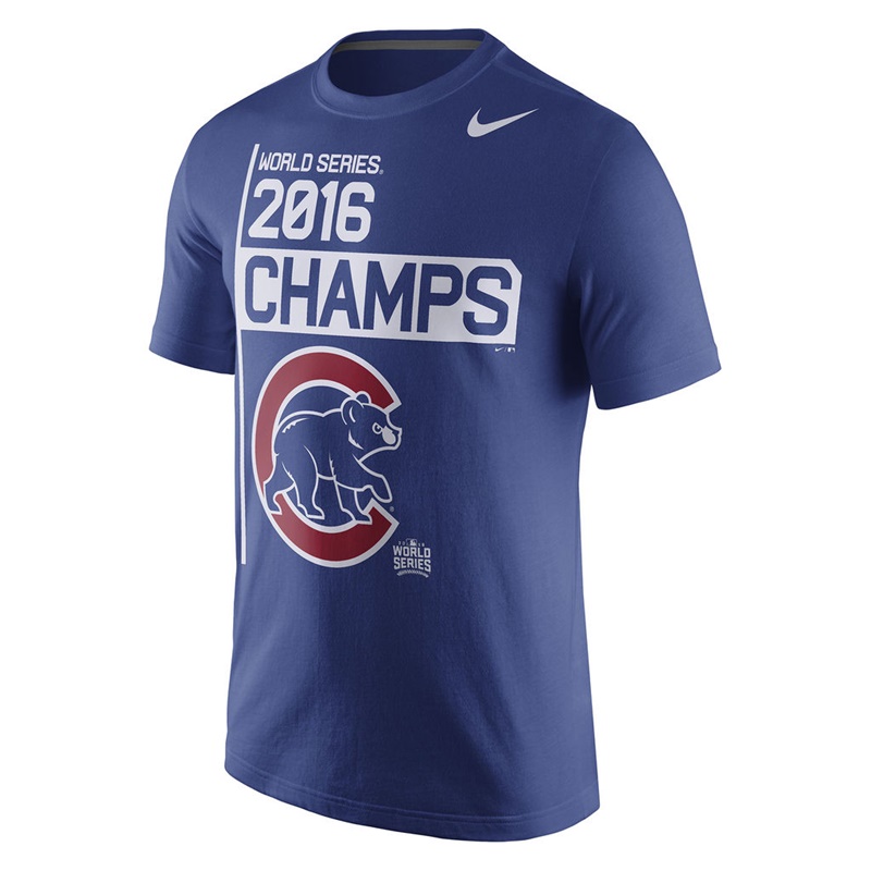 Men's Chicago Cubs Royal 2016 World Series Champions Celebration T-Shirt