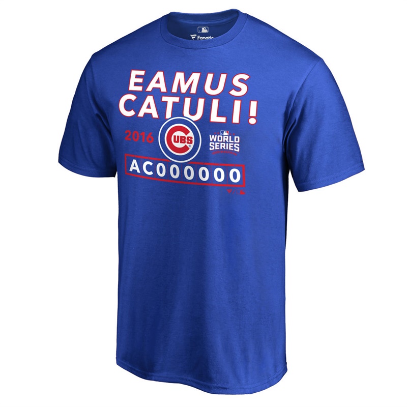 Men's Chicago Cubs Royal 2016 World Series Champions Eamus Catuli Let's Go Cubs T-Shirt