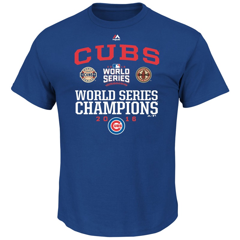 Men's Chicago Cubs Royal 2016 World Series Champions Headline News T-Shirt