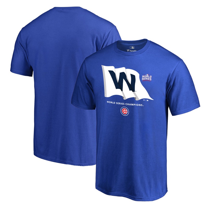 Men's Chicago Cubs Royal 2016 World Series Champions Win Flag T-Shirt