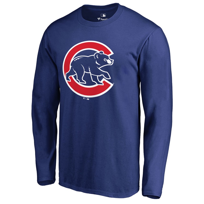 Men's Chicago Cubs Royal Primary Team Logo Long Sleeve T-Shirt