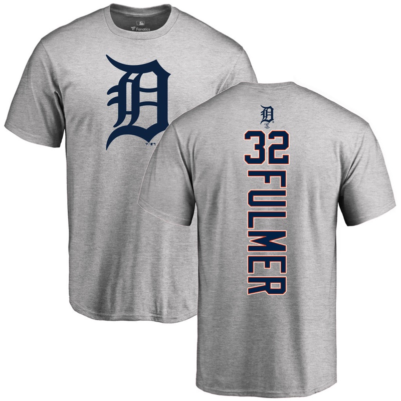 Men's Detroit Tigers Michael Fulmer #32 Ash Official Backer T-Shirt