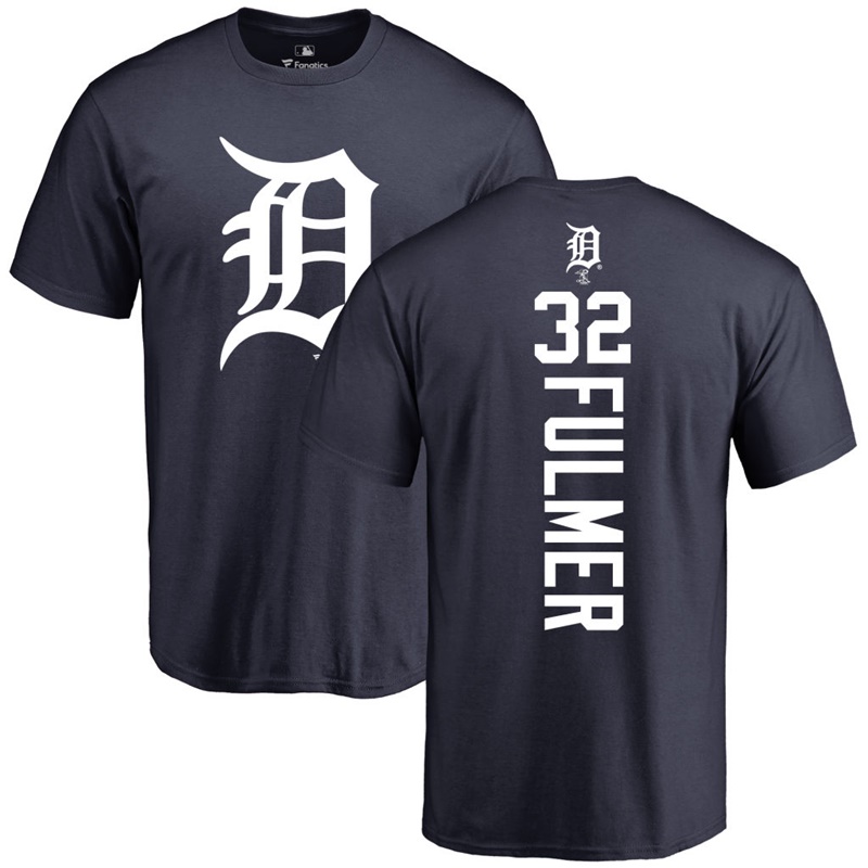 Men's Detroit Tigers Michael Fulmer #32 Navy Official Backer T-Shirt