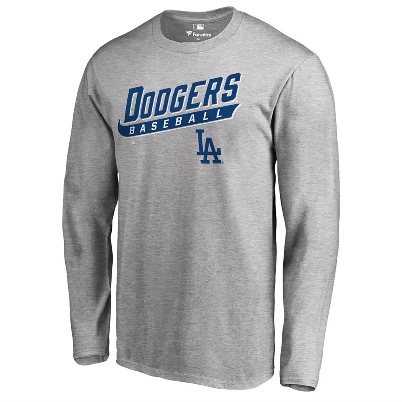 Men's Los Angeles Dodgers Heathered Gray Baseline Long Sleeve Legend T-Shirt