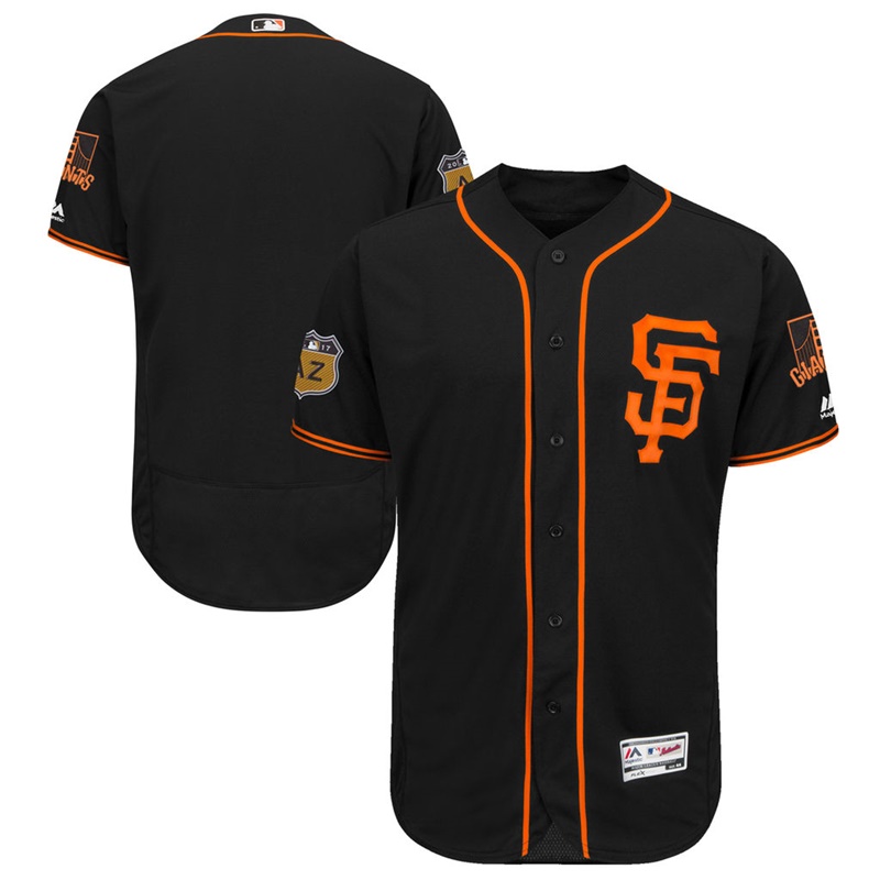 Men's San Francisco Giants Black 2017 Spring Training Flex Base Authentic Team Jersey