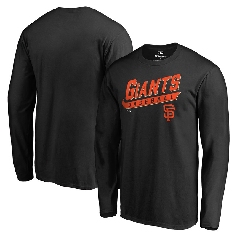 Men's San Francisco Giants Black Baseline Long Sleeve Legend T-Shirt