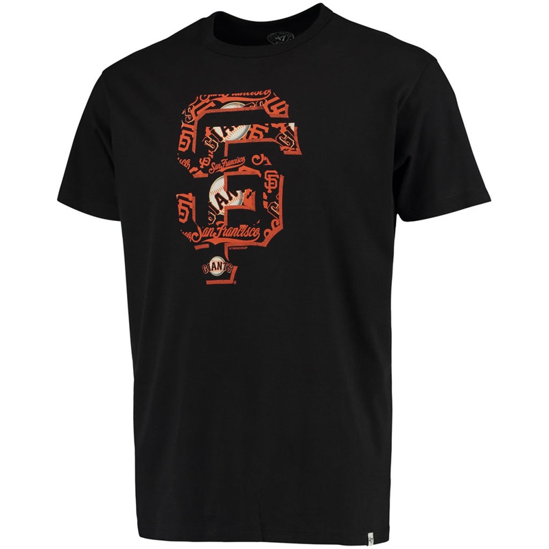 Men's San Francisco Giants Black Crosstown Aloha Flanker Short Sleeve T-Shirt