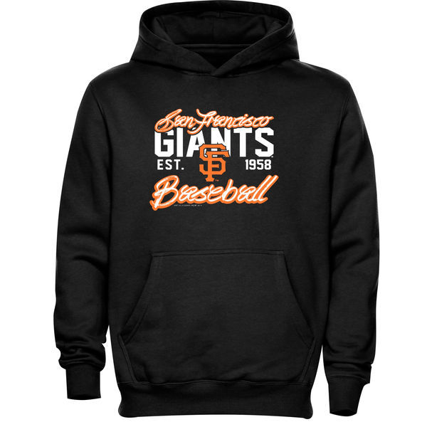 Men's San Francisco Giants Black Throwback Fleece Pullover Hoodie