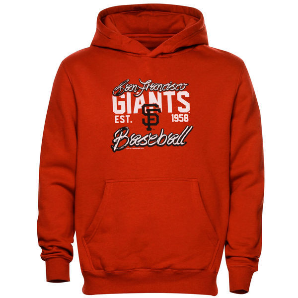 Men's San Francisco Giants Orange Throwback Fleece Pullover Hoodie