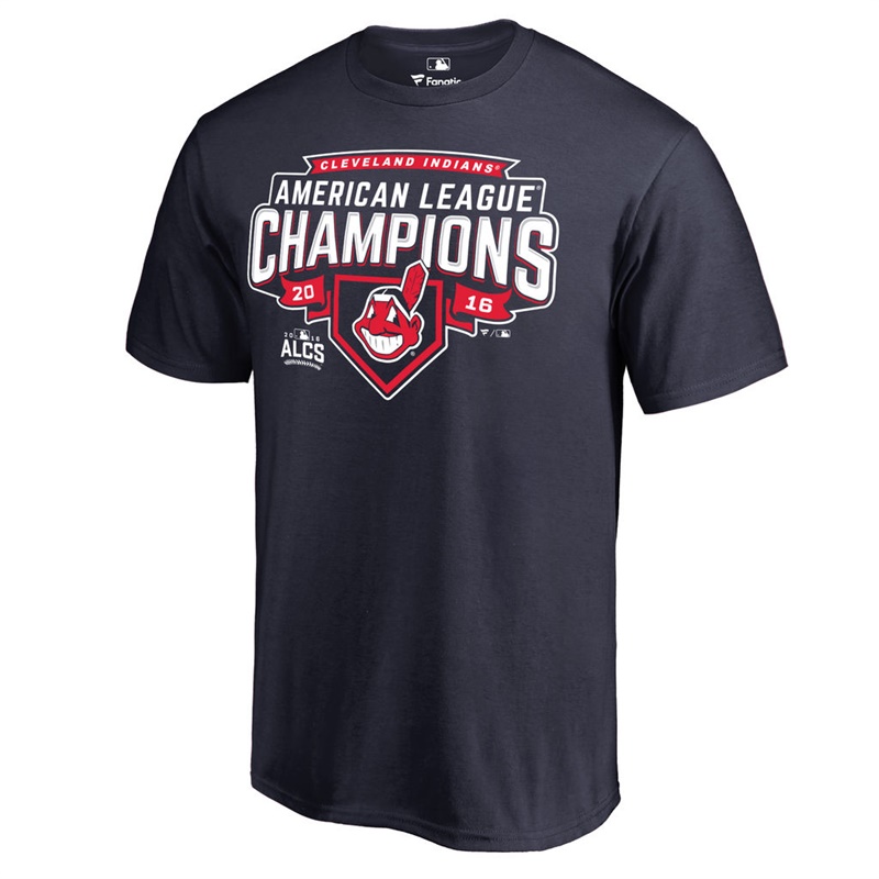 Men's Cleveland Indians Navy 2016 American League Champions Wild Pitch T-Shirt