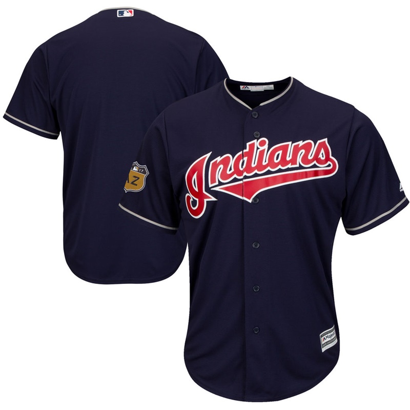 Men's Cleveland Indians Navy 2017 Spring Training Cool Base Authentic Team Jersey